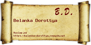 Belanka Dorottya névjegykártya
